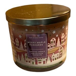 🆕 Bath & Body Works 3 Wick Candle Merry Maple Pancakes